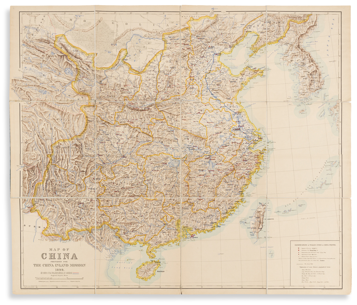 (CHINA.) Emil Bretschneider; and Edward Stanford. Map of China Prepared for the China Inland Mission.